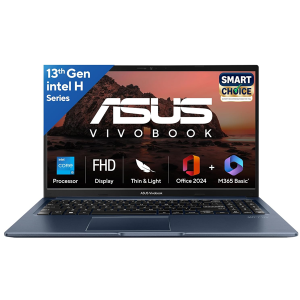 ASUS Vivobook 15, Smartchoice,Intel Core i5 13th Gen 13420H,16GB RAM, 512GB SSD, FHD 15.6",Windows 11, Office Home 2024, Quiet Blue