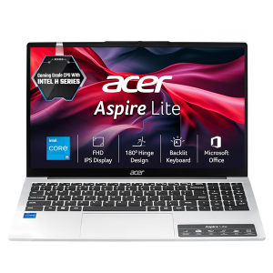 Acer Aspire Lite 12th Gen, Intel Core i5-12450H, Office 2024 + M365 Basic, 12GB RAM/512GB SSD, 39.62cm 15.6" FHD IPS Display, Win 11 Home, Pure Silver