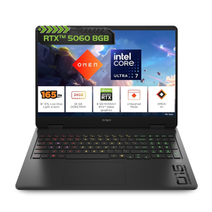 HP Omen, Intel Core Ultra 7 255H, 8GB RTX 5060 (24GB DDR5, 1TB SSD) 165Hz, 2k WUXGA, 3ms, 400 nits, 16''/40.6cm, Win11, M365* Office24