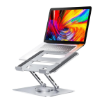 PLIXIO Adjustable Laptop Stand with 360° Rotating Base Tabletop Ergonomic Foldable Portable Holder