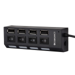 ZEBRONICS 150Hb 4 Port USB Hub with Dedicated On/Off Switch, Led Indicators, 45Cm Cable Length, Optional Power Input Port, Multi Device and Plug Play