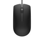 Dell MS116 Wired Mouse, 1000 DPI, Scrolling Wheel, 2 Buttons, 1 x USB, Optical LED Tracking, Plug and Play, Scrolling Wheel, Black