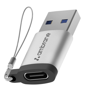 Ambrane USB Type C Female to USB Male OTG Adapter with 5 Gbps High-Speed Data Transfer, Compatible with Laptops, Tablets, Smartphone, Chargers