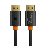 Techie DisplayPort 1.8m DP to DP Copper Cable Supports 8K@60Hz and 4K@120Hz | 32.4Gbps High Speed Copper Cable with Gold Plated Connectors