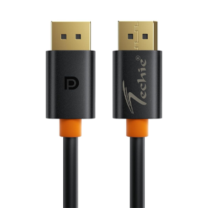 Techie DisplayPort 1.8m DP to DP Copper Cable Supports 8K@60Hz and 4K@120Hz | 32.4Gbps High Speed Copper Cable with Gold Plated Connectors