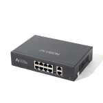 JK Vision 8+2 Gigabit Port Smart Unmanaged PoE Full Ethernet Adapter Switch, 8-Power Link Port 100/1000 and( 2-UpLink giga) Port 10/100/1000 MBPS