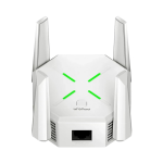 Dual Band 1200Mbps WiFi Range Extender | 5GHz Signal Booster with 4 Antennas | Covers Large Homes | Supports 20 Devices | LAN Port & Access Point