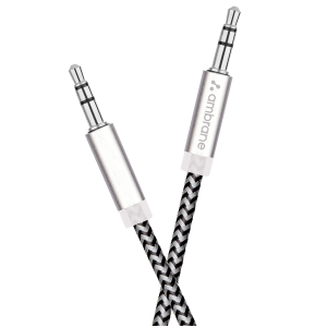A Ambrane 3.5mm Male to male Stereo AUX Cable Audio Cable, Compatible for Smartphones Tablets, Headphone, Car, Home Stereos, Speakers 1.5 Meter