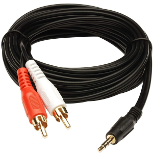 3.5mm to 2-Male RCA Adapter Cable (1.5 Meter) – AUX to RCA Audio Connector for Stereo, Speaker, TV & Audio Devices – Gold-Plated Plugs for Clear Sound