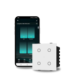 AZIOT Smart Wi-fi Modular 4 Gang Premium Touch Switch (6 Amps Each) - GLASS (Not Acrylic): Elevate Your Home with Effortless Control