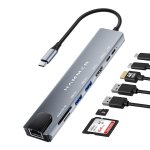 HAMMER 8-in-1 USB-C Hub | 100W PD Charging, 5Gbps Data Transfer, HDMI 4K, (RJ45) Ethernet Port, SD/TF Card Reader, USB 3.0 & 2.0 | Multiport Adapter