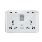 GM 3019 3 Pin Universal Multi Plug Travel Adaptor with 6 AMP for Home Applications, Computers, Laptops