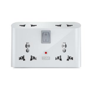 GM 3019 3 Pin Universal Multi Plug Travel Adaptor with 6 AMP for Home Applications, Computers, Laptops