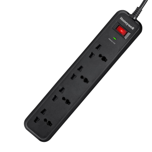 Honeywell Surge Protector, 4 Universal Sockets,15000Amp, 2 Meter Cord, Device Secure Warranty, Automatic Overload Protection, Spike Guard