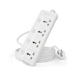 Cablet 250 Volts Extension Board 2500W 10A, 4 Universal Sockets, Individual Switches, 1.8M Heavy Duty Copper Wire, LED Indicator, Power Strip for Home