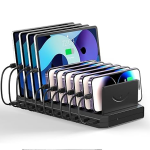 WeFly Charging Station for Multiple Devices, 10 Ports 60W Charging Dock with Adjustable Dividers, Multiple USB Charger Station Designed for Cellphone