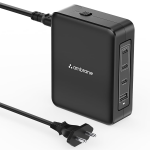 Ambrane 150W Fast Charger for All Mobiles, Type C Laptops - MacBook All Models & Windows Type C Laptops, 4 Ports - 3 Type C, 1 USB, GaN Adapter