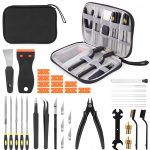 Serplex® 3D Printer Tool Kit with Storage Bag, Includes Scrapers, Tweezers, Pliers, Brushes, Nozzle Cleaning Tools, Wrenches &More, 3D Printer Repair