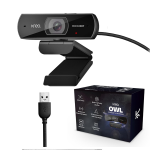 Kreo Owl Full HD 1080P 60 FPS Webcam with Auto-Focus and Built-in Dual Digital Mic, Plug and Play Setup for Video Call, Streaming, YouTube and More
