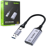 SpinBot Envisage Full HD Video Capture Card | 4K HDMI to USB3.0 1080p/ 60FPS | Capture Card for Gaming, Streaming, Broadcast and Video Recording
