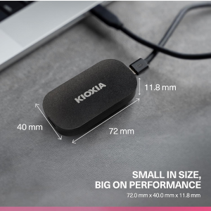 KIOXIA EXCERIA Plus G2 Portable 1TB / Up to 1,050MB/s Read 1000MB/s Write,MIL-STD Drop Tests, 256 AES Encryption, Photographers, Content Creators and