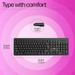 HP K160 Wireless Keyboard/Quick Comfy accurate/12 Fn Shortcut Keys/Plug and Play USB
