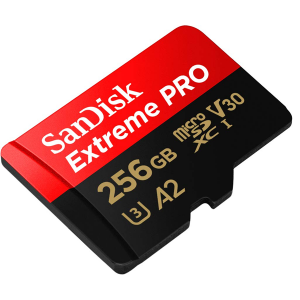 SanDisk Extreme Pro 256GB microSDXC UHS-I, V30, 200MB/s Read, 140MB/s Write, Memory Card for 4K Video on Smartphones, Action Cams and Drones