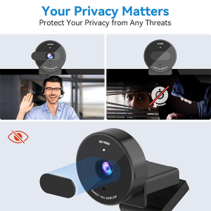 eMeet 1080P Webcam-USB Webcam With Microphone & Physical Privacy Cover,Noise-Canceling Mic,Auto Light Correction