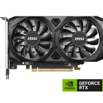 MSI GeForce RTX 3050 Ventus 2X E 6G OC PCI_E Graphic Card - Nvidia Geforce RTX 3050 Gpu, 6Gb GDDR6 96-Bit Memory, 14 Gbps, PCI Express Gen 4