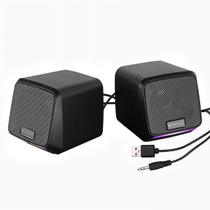 ZEBRONICS Igloo 1, 2.0 USB Computer Speakers, 8 Watts, Multicolor LED, USB Powered, AUX, Volume Control Pod for PC, Laptops, Desktop, Black
