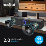 FRONTECH 1.0 USB Powered Multimedia Speakers with RGB Lights | 10W Output Power | AUX/USB Connectivity | for Laptop, PC, Mobile