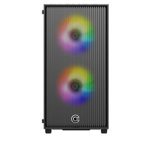 Circle Miniator M1 Mid- Tower Computer Case | Gaming Cabinet - Black| Support M-ATX, ITX | Pre- Installed 2 x 120mm Front and 1 x 120mm Rear ARGB Mirr