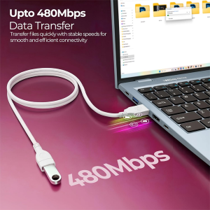 Zebronics USB Extension Cable, 3 Meter Length, 480Mbps Data Transfer, Full Copper Core, Nickel-Plated Connectors, Durable Build, For TV, Laptop, PC