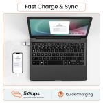 Ambrane USB Type C Female to USB Male OTG Adapter with 5 Gbps High-Speed Data Transfer, Compatible with Laptops, Tablets, Smartphone, Chargers