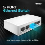 Frontech 5-Port Fast Ethernet Switch | 10/100 Mbps Speed | Plug & Play Network Hub | 1 Gbps Bandwidth | 2 Years Warrenty (NC-0073)