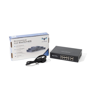 JK Vision 8+2 Gigabit Port Smart Unmanaged PoE Full Ethernet Adapter Switch, 8-Power Link Port 100/1000 and( 2-UpLink giga) Port 10/100/1000 MBPS