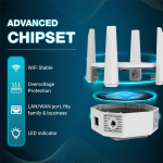 Dual Band 1200Mbps WiFi Range Extender | 5GHz Signal Booster with 4 Antennas | Covers Large Homes | Supports 20 Devices | LAN Port & Access Point