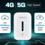 4G LTE Portable WiFi Dongle Hotspot – Up to 300Mbps High-Speed Internet, 4000mAh Battery with 20 Hours Backup, Connect Up to 10 Devices, Supports All