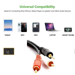 3.5mm to 2-Male RCA Adapter Cable (1.5 Meter) – AUX to RCA Audio Connector for Stereo, Speaker, TV & Audio Devices – Gold-Plated Plugs for Clear Sound