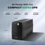 EVM EPS720 600VA/360W Line Interactive UPS – Backup Power for PC, CCTV, WiFi Router & DVR/NVR, Wide Input 140–300V AC, Pure Sine Wave Output