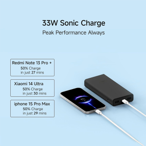 Xiaomi Power Bank 4i 20000mAh 33W Super Fast Charging PD |Smart 12 Layer Protection|Type C Input & Output|Triple Output Ports|Supports Android,Apple