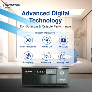 Microtek iMerlyn Advanced Digital Inverter/UPS Models for Home, Office & Shops -(850-12V)
