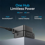 Ambrane 150W Fast Charger for All Mobiles, Type C Laptops - MacBook All Models & Windows Type C Laptops, 4 Ports - 3 Type C, 1 USB, GaN Adapter