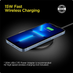 Spigen Wireless Charger 15w, for iPhone 17/16/15/14/13/12, Samsung Galaxy S26/S25/S24/S23/S22, OnePlus, Fast Charging, USB-C to C Cable Included