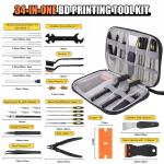 Serplex® 3D Printer Tool Kit with Storage Bag, Includes Scrapers, Tweezers, Pliers, Brushes, Nozzle Cleaning Tools, Wrenches &More, 3D Printer Repair