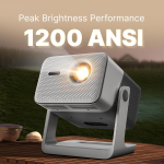 Crossbeats Lumex Vista Projector 4K Ultra HD [Dolby Audio Official] Android TV, 1080p Native, 1200 ANSI, 300'' Display, WiFi, Smart Mini Projector