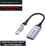 SpinBot Envisage Full HD Video Capture Card | 4K HDMI to USB3.0 1080p/ 60FPS | Capture Card for Gaming, Streaming, Broadcast and Video Recording
