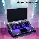 Zebronics NC5500D Powerful Laptop Cooler with Dual 125mm Fans, Silent Operation, Adjustable Fan Speed, Display, Controls, USB