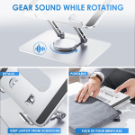 PLIXIO Adjustable Laptop Stand with 360° Rotating Base Tabletop Ergonomic Foldable Portable Holder