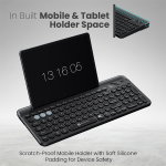 Portronics Bubble 3.0 Wireless Keyboard with Bluetooth + 2.4 GHz USB Receiver, Rechargeable Battery, Dual Height Adjustment, Multimedia Hotkeys